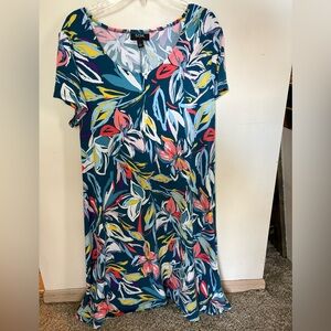 MSK Multicolor Leaf Print Dress
